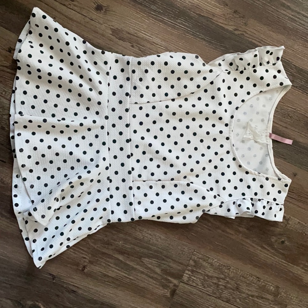 Black and white polka dot top